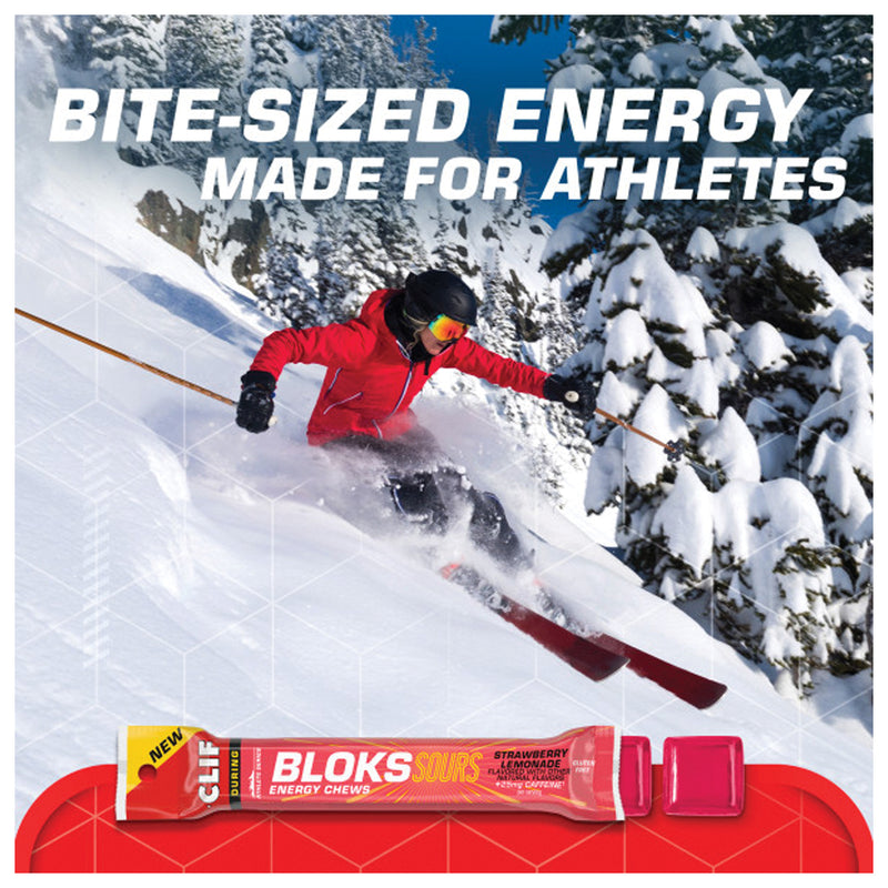 Load image into Gallery viewer, Clif Shot Bloks - Sour Strawberry Lemonade, with 25mg Caffeine, Box of 18 Pack of 18