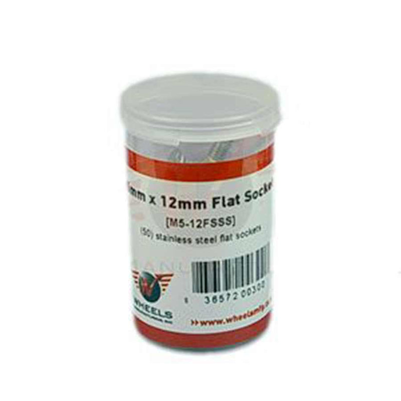 Load image into Gallery viewer, Wheels Manufacturing Stainless Steel M5 Flat Head Cap Screw, 12mm, 50pcs