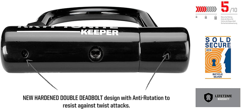 Load image into Gallery viewer, Kryptonite Keeper U-Lock 3.25 x 6" Keyed Black Includes 2 Keys & Bracket