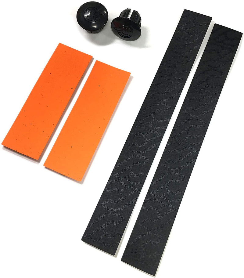 Load image into Gallery viewer, Cinelli Cork Ribbon Handlebar Tape Orange Bar Wrap Adhesive Back Includes Plugs