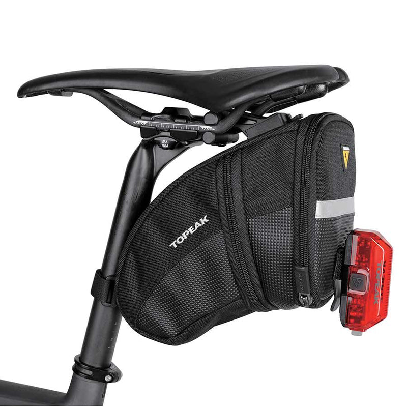 Load image into Gallery viewer, Topeak Aero Wedge Seat Bag Large Black Water Weather Resistant Cordura