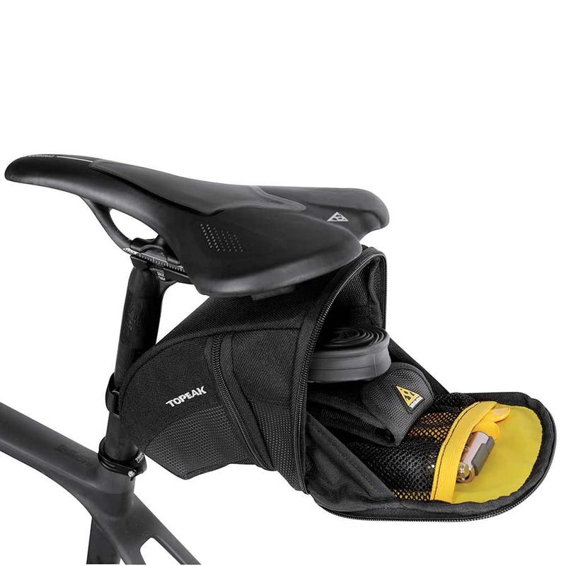 Load image into Gallery viewer, Topeak Aero Wedge Seat Bag Large Black Water Weather Resistant Cordura