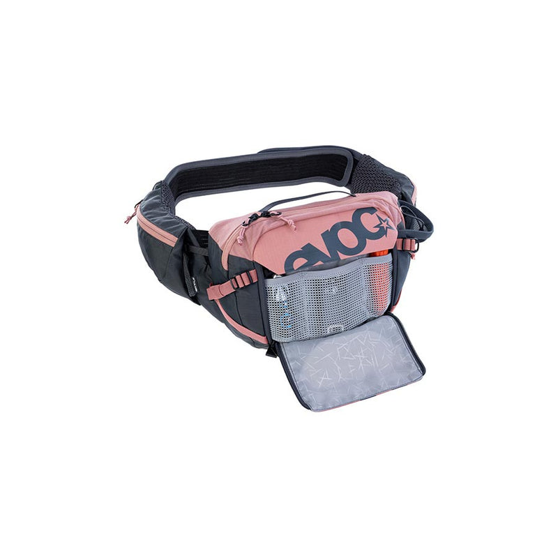 Load image into Gallery viewer, EVOC Hip Pack Pro 3 +1.5L Bladder, Hip Pack, 3L, Included (1.5L), Dusty Pink/Carbon Grey