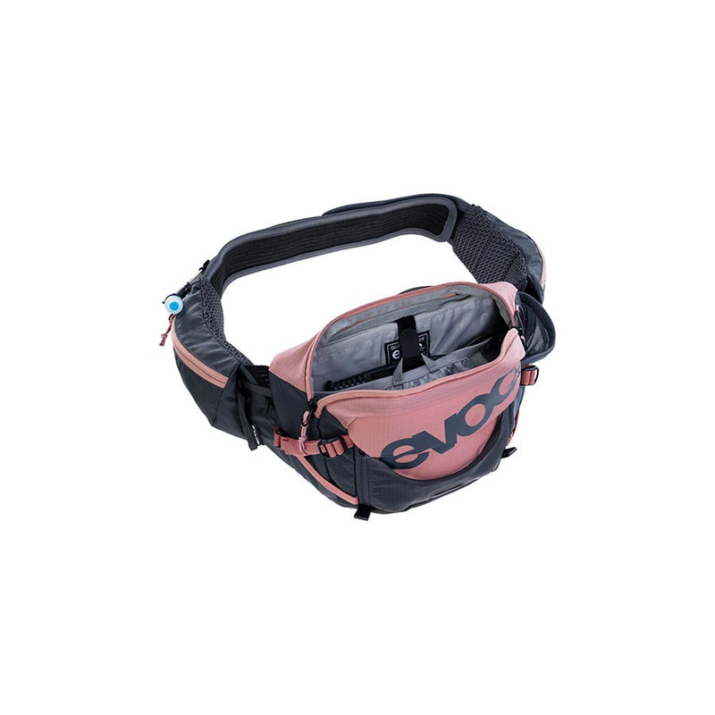 Load image into Gallery viewer, EVOC Hip Pack Pro 3 +1.5L Bladder, Hip Pack, 3L, Included (1.5L), Dusty Pink/Carbon Grey