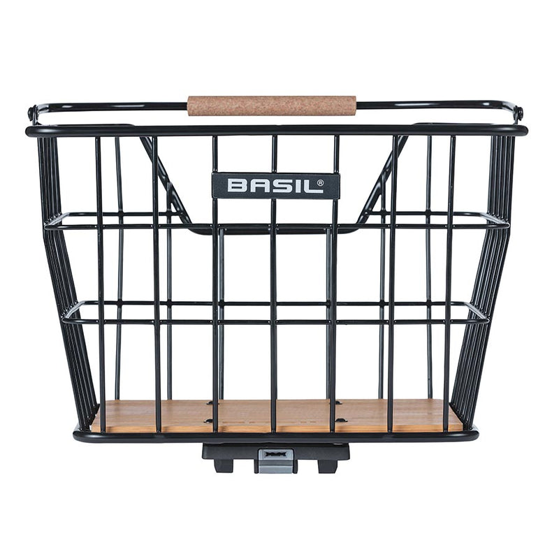 Load image into Gallery viewer, Basil Nordland Basket Black/Bamboo Steel/Bamboo 15.8x12.6x11.8`