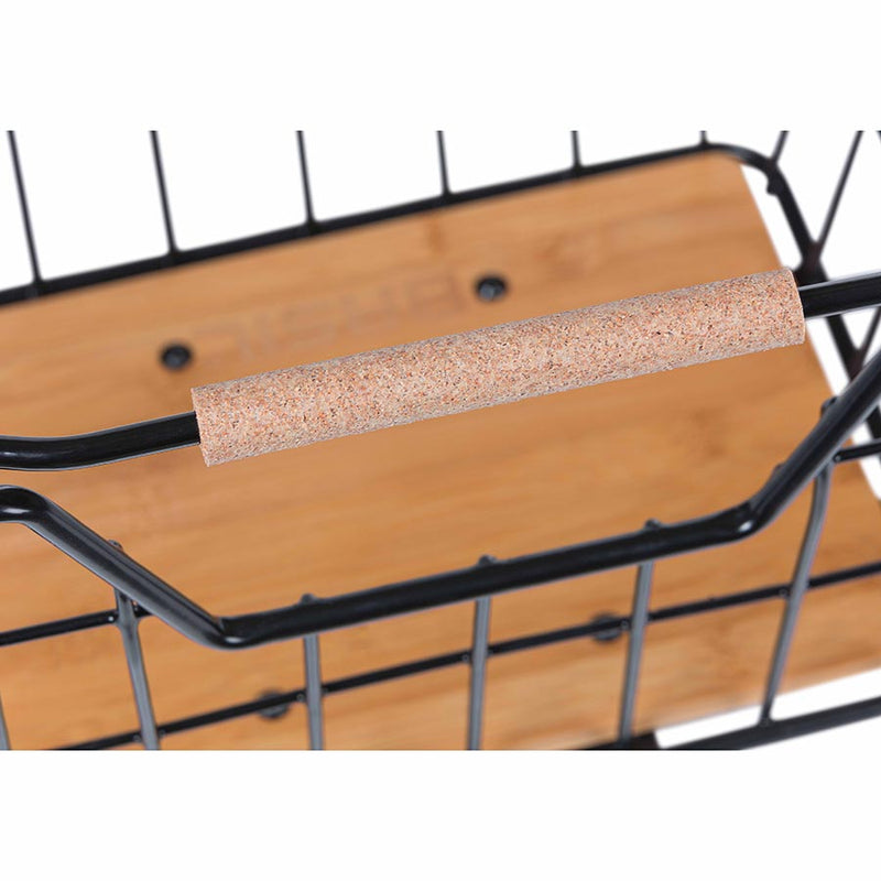 Load image into Gallery viewer, Basil Nordland Basket Black/Bamboo Steel/Bamboo 15.8x12.6x11.8`