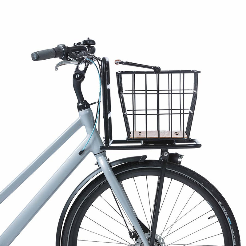 Load image into Gallery viewer, Basil Nordland Basket Black/Bamboo Steel/Bamboo 15.8x12.6x11.8`