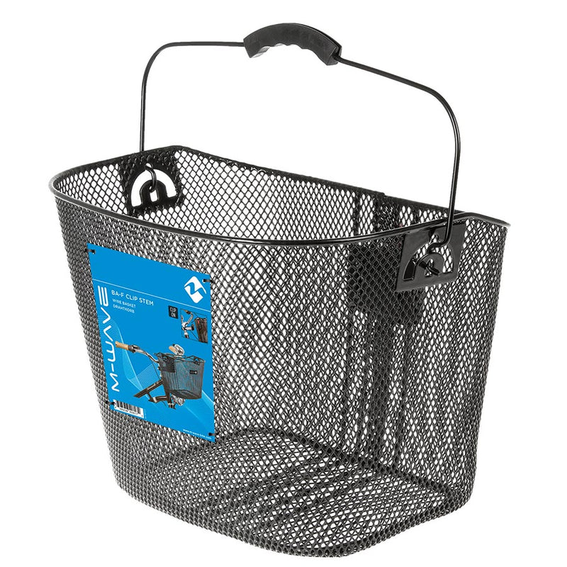 Load image into Gallery viewer, M-Wave BA-F Clip Stem Basket, Front, 33.5x22.5x25.5cm, Black