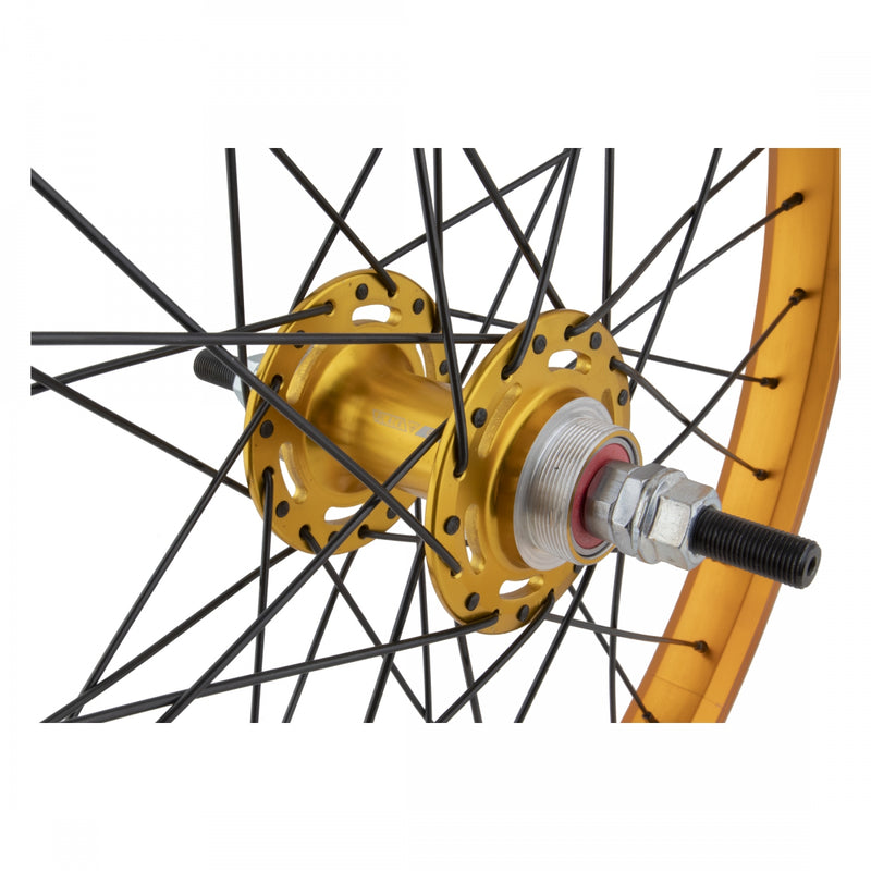 Load image into Gallery viewer, Black Ops DW1.1 Wheelset 20in B/O 3/8inx100-110mm BkOps MX1100 Rim Brake Gold