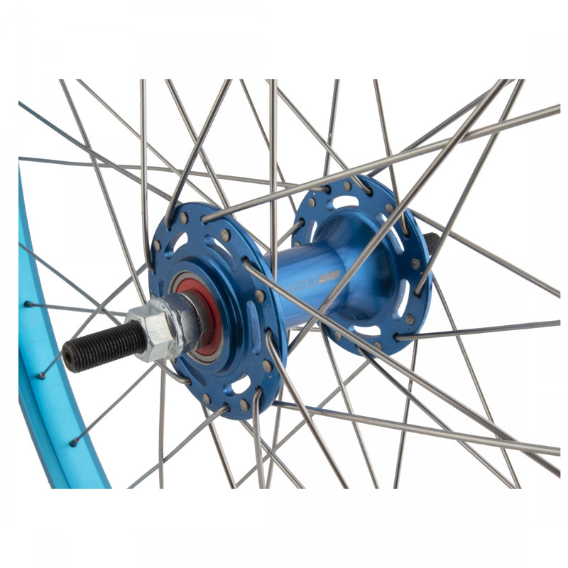 Load image into Gallery viewer, Black Ops DW1.1 Wheelset 26in B/O 3/8inx100-110mm BkOps MX1100 Rim Brake Blue