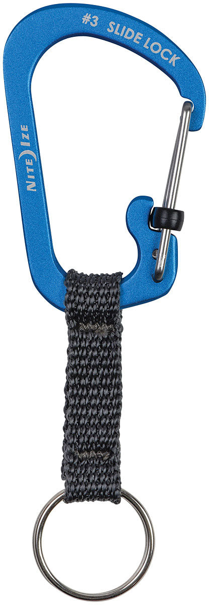 Load image into Gallery viewer, Nite Ize Slidelock Key Ring - Aluminum Key Ring in Blue Assorted Key Chains