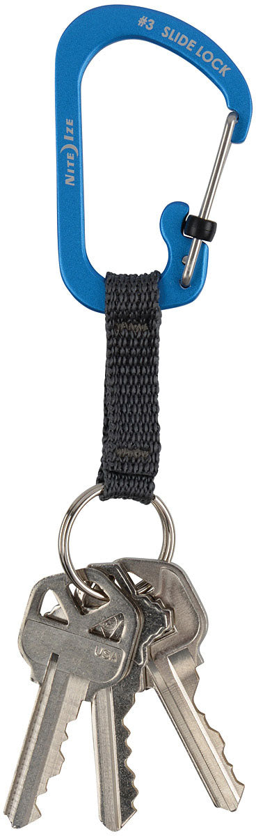 Load image into Gallery viewer, Nite Ize Slidelock Key Ring - Aluminum Key Ring in Blue Assorted Key Chains
