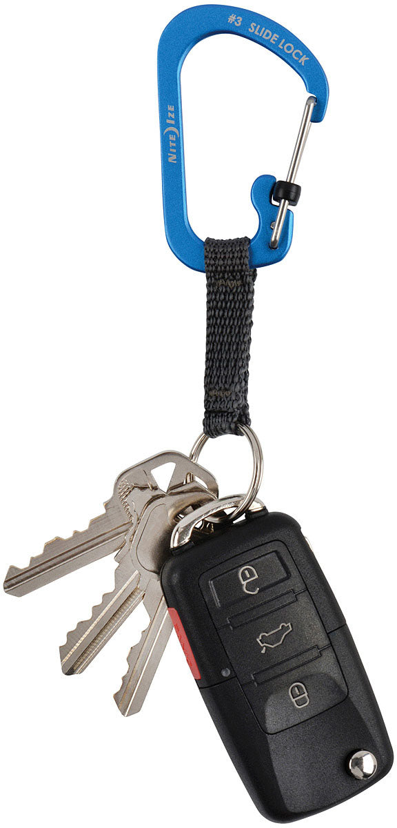 Load image into Gallery viewer, Nite Ize Slidelock Key Ring - Aluminum Key Ring in Blue Assorted Key Chains
