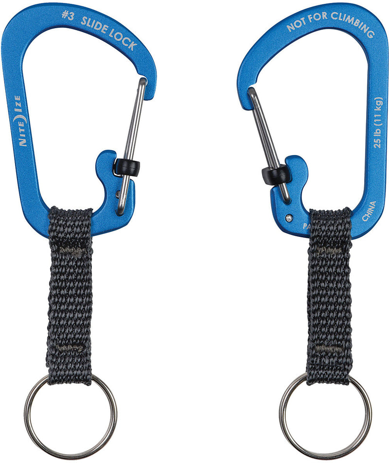 Load image into Gallery viewer, Nite Ize Slidelock Key Ring - Aluminum Key Ring in Blue Assorted Key Chains
