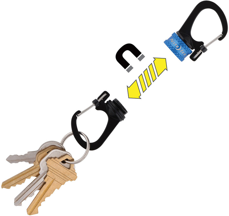 Load image into Gallery viewer, Nite Ize 360° Magnetic Lock Dual Carabiner - Blue Accessory Carabiners for Secure and Convenient Attachment