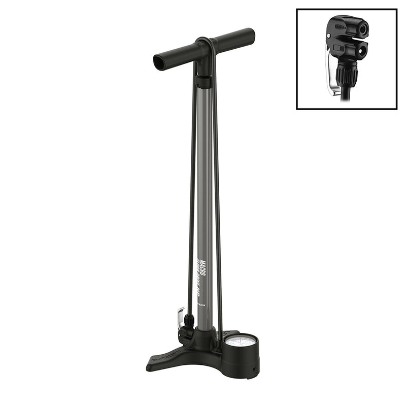Load image into Gallery viewer, Lezyne Macro Floor Drive Floor Pump, Dual Valve Head, 220psi, Grey