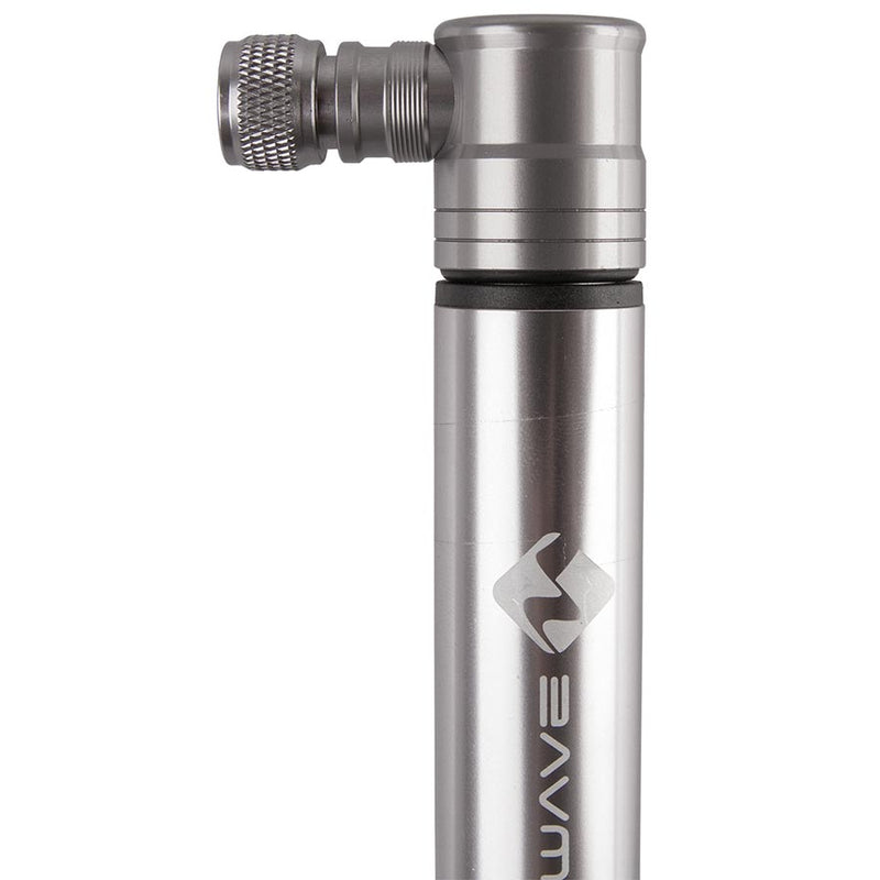Load image into Gallery viewer, M-Wave MiniatAir Pump 120mm, 90psi, Dual Valve Head, Silver