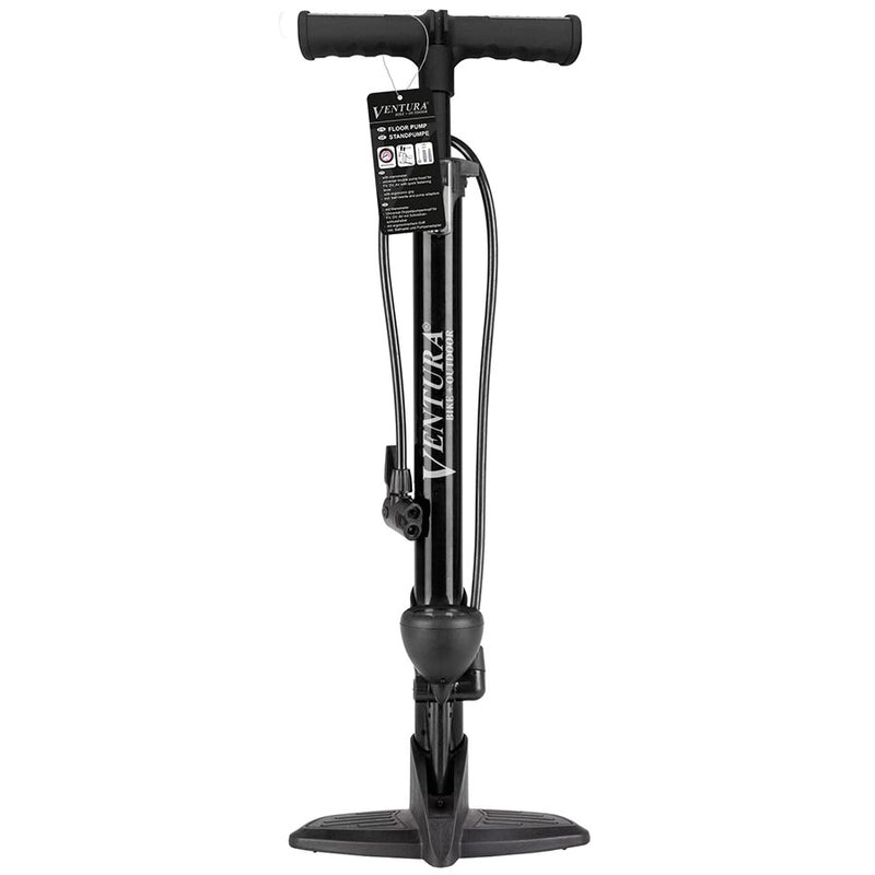 Load image into Gallery viewer, Ventura 12/180 Floor Pump Dual Valve Head, 180psi, Black