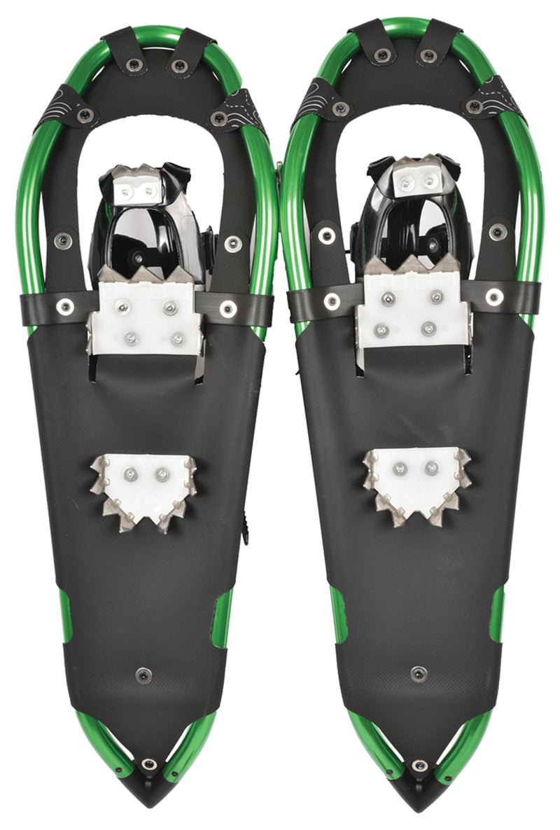 Load image into Gallery viewer, Crescent Moon Gold 9 All-terrain Snowshoes Sawtooth 27 Snowshoes Green Snowshoes