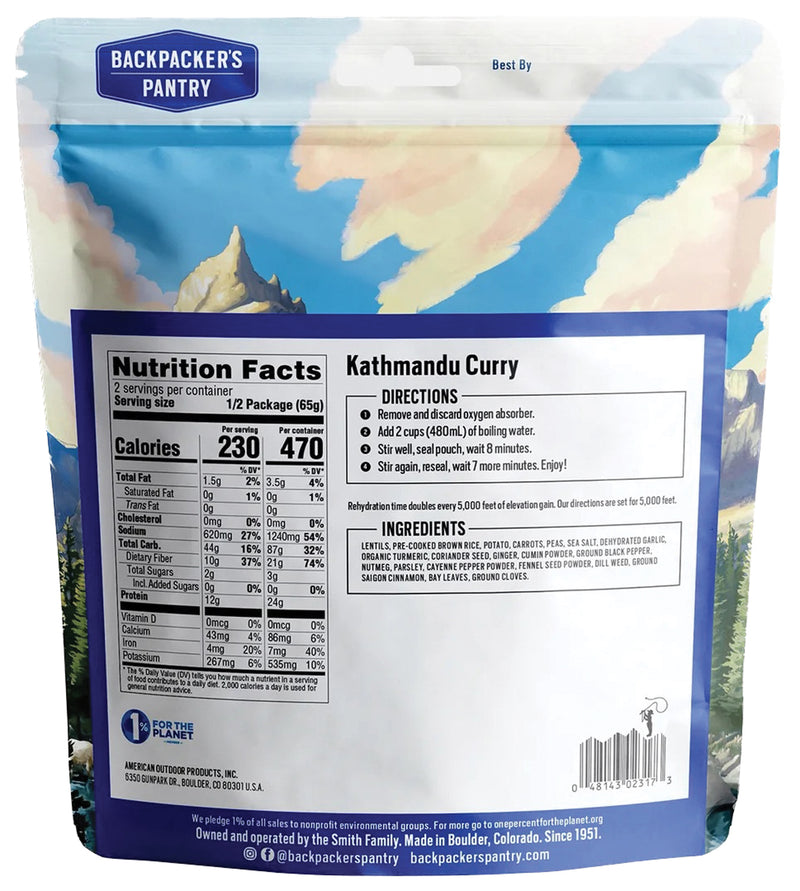 Load image into Gallery viewer, BACKPACKERS-PANTRY-Katmandu-Curry-Nutrition-NUTR0968