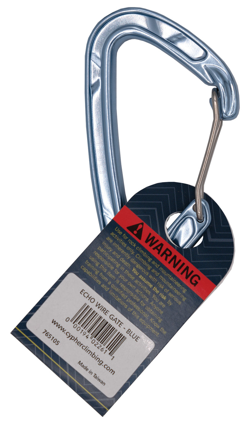 Load image into Gallery viewer, Premium Blue Wire Gate Carabiners by Cypher - Set of 2