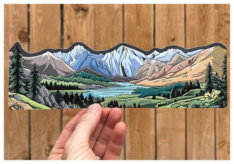 Load image into Gallery viewer, Adventure Awaits: Mountain Sticker Art Wrap for Outdoor Enthusiasts