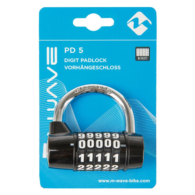 Load image into Gallery viewer, M-Wave PD 5 Padlock Combination, 40mm, Black