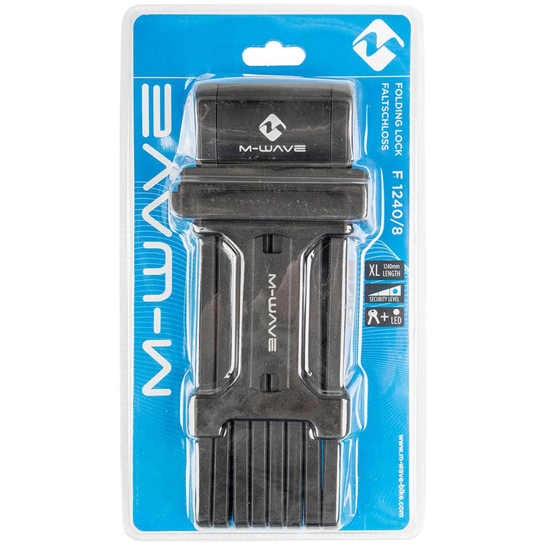Load image into Gallery viewer, M-Wave F 1240/8 Folding Lock, Key, 124cm, 8mm, Black