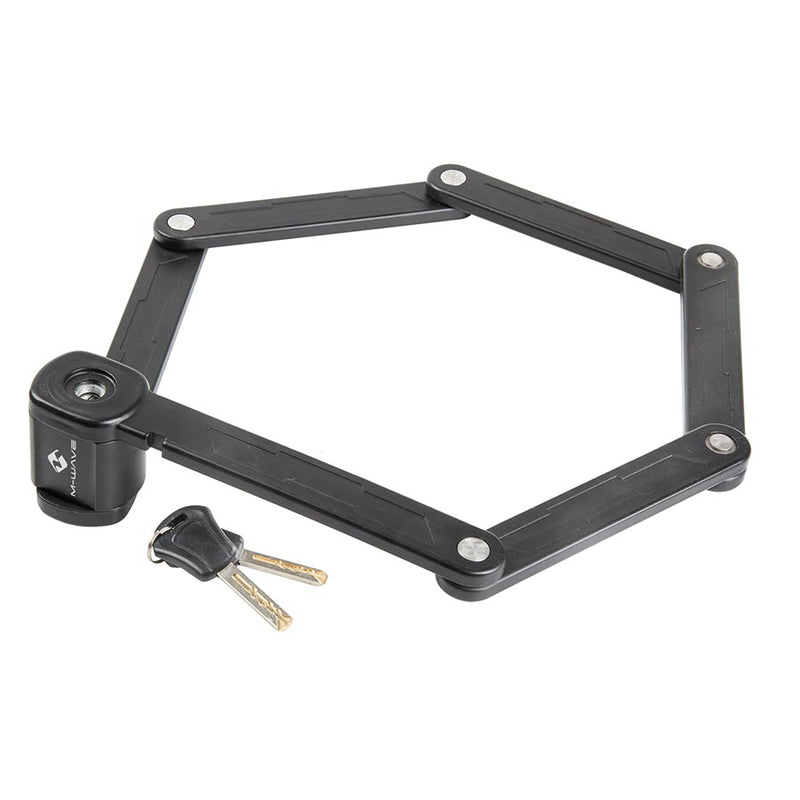 Load image into Gallery viewer, M-Wave F 875/6 Twin Set of 2 Folding Locks, Key, 87.5cm, 6mm, Black