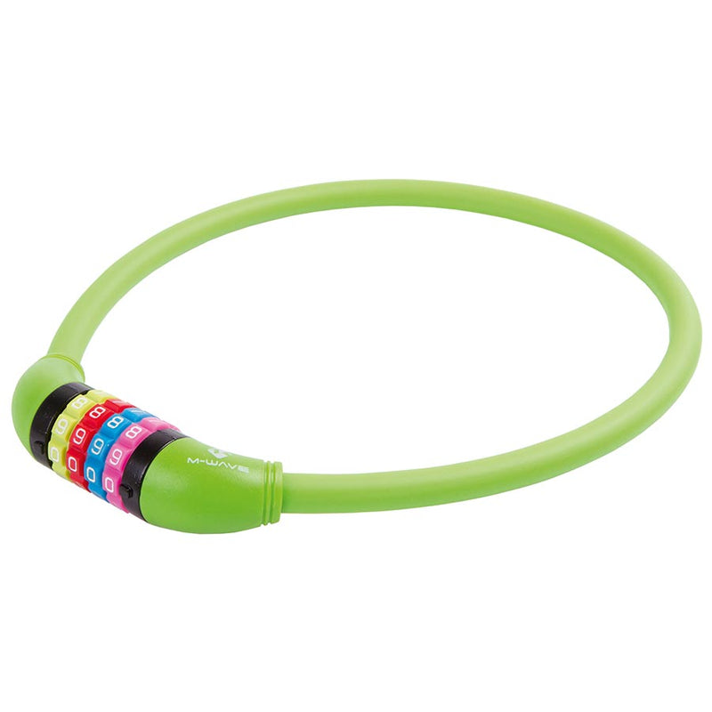 Load image into Gallery viewer, M-Wave DS 12.6 Cable lock Combination, 12mm, 12x650mm, Green