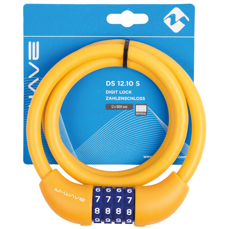 Load image into Gallery viewer, M-Wave DS 12.10 Cable lock Combination, 12mm, 12x1000mm, Orange