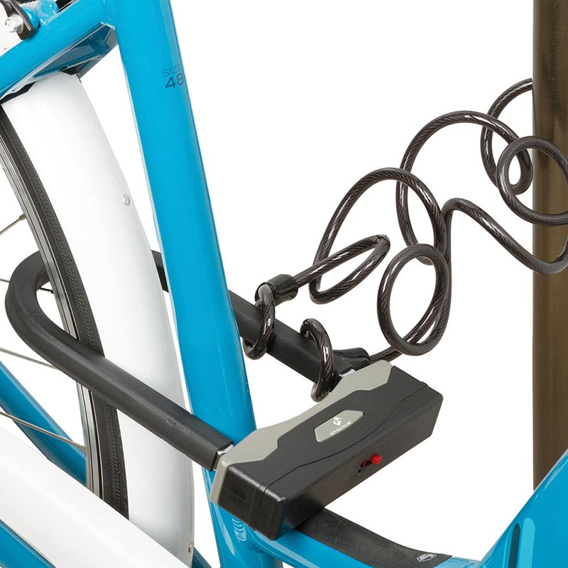 Load image into Gallery viewer, M-Wave B&S U-Lock Key 106x188mm, Thickness in mm: 15mm, With 8mm x 180cm cable, Black