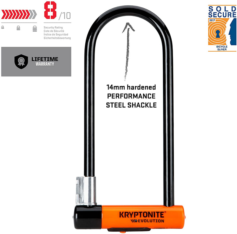 Load image into Gallery viewer, Kryptonite Evolution Series U-Lock 4 x 11.5" Keyed Black Includes bracket