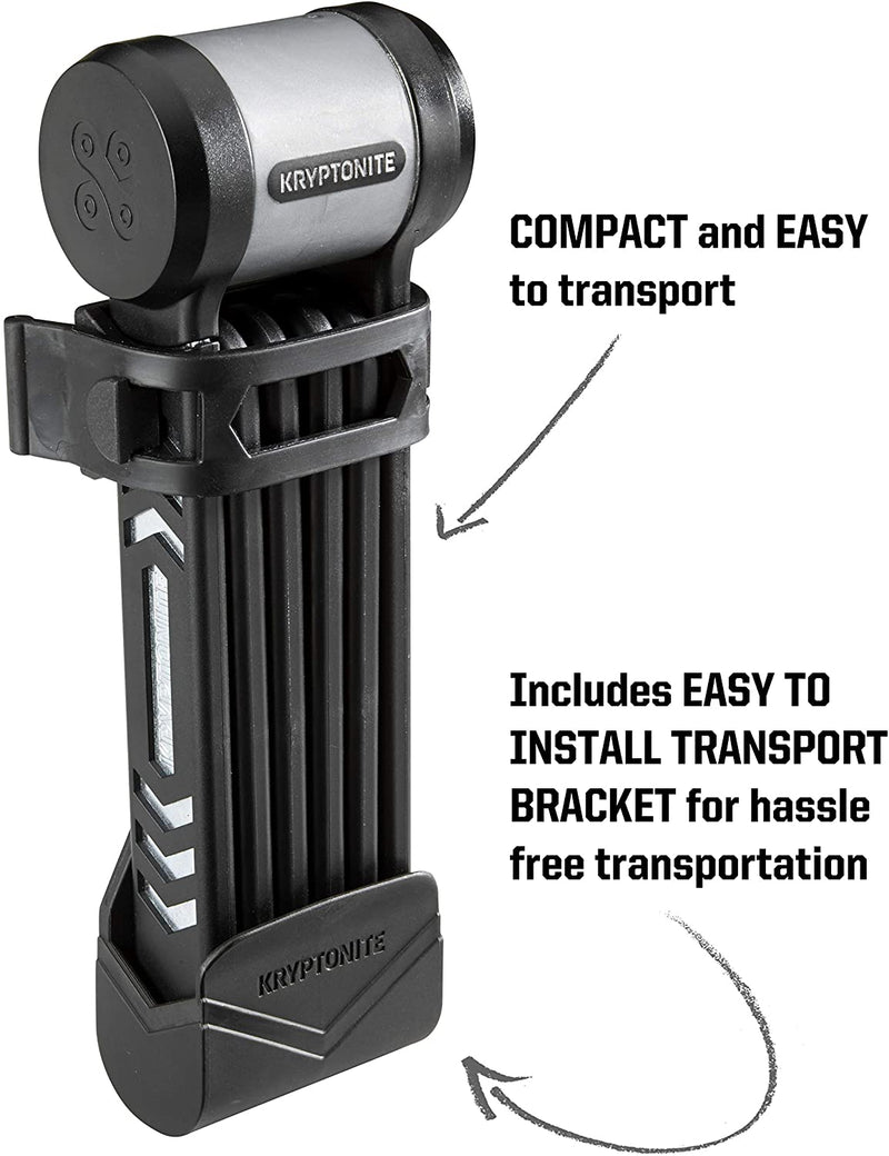 Load image into Gallery viewer, Kryptonite Keeper 585 Folding Lock: 85cm 3mm Black 2 Keys Included