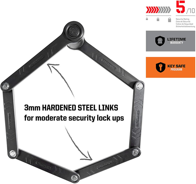 Load image into Gallery viewer, Kryptonite Keeper Folding Bike Locks – 3mm Hardened Steel, Compact, Keyed, Moderate Security, 85cm & 100cm Lengths with Transport Brackets
