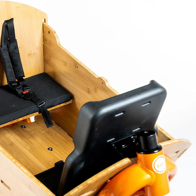 Load image into Gallery viewer, Yuba 2be3 Child seat for the Supercargo adds a 3rd place to the Bamboo Box