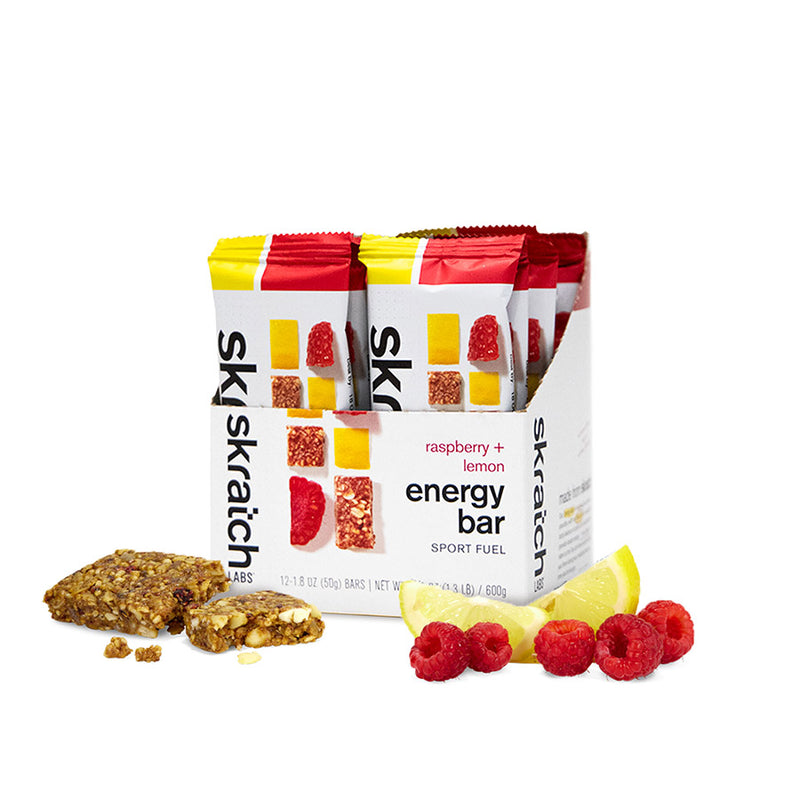 Load image into Gallery viewer, Skratch Labs Energy Bar Sport Fuel - Raspberries and Lemon, Box of 12