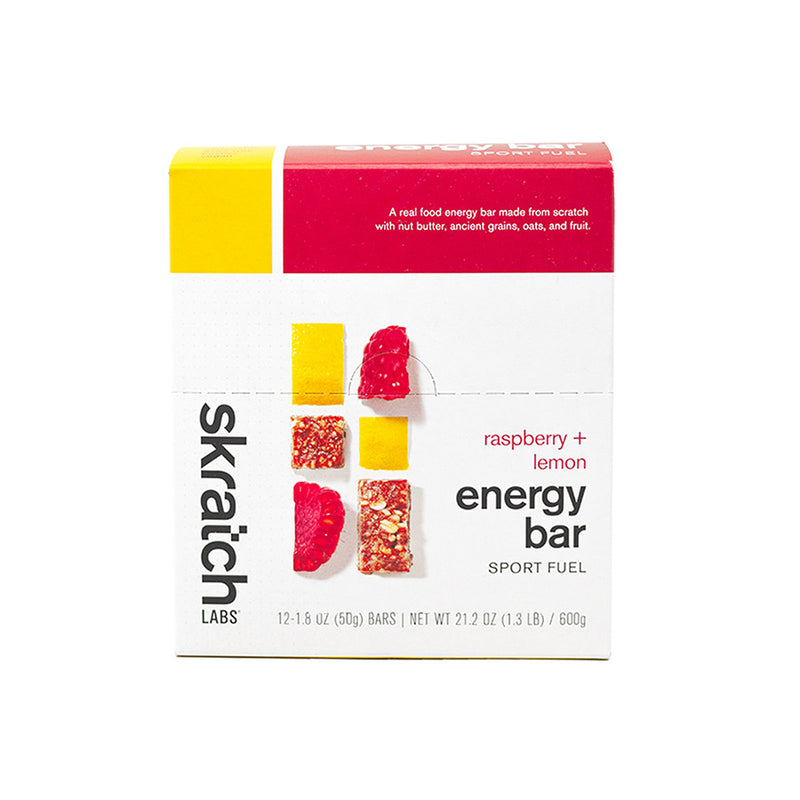 Load image into Gallery viewer, Skratch Labs Energy Bar Sport Fuel - Raspberries and Lemon, Box of 12