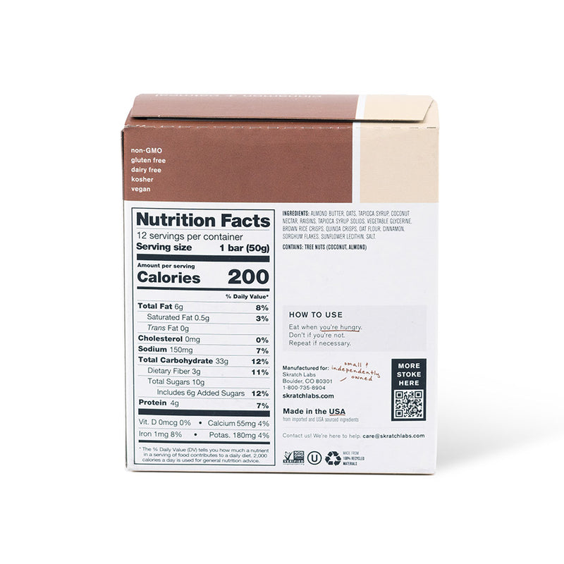Load image into Gallery viewer, Skratch Labs Anytime Energy Bars, Cinnamon and Oatmeal, 12pcs