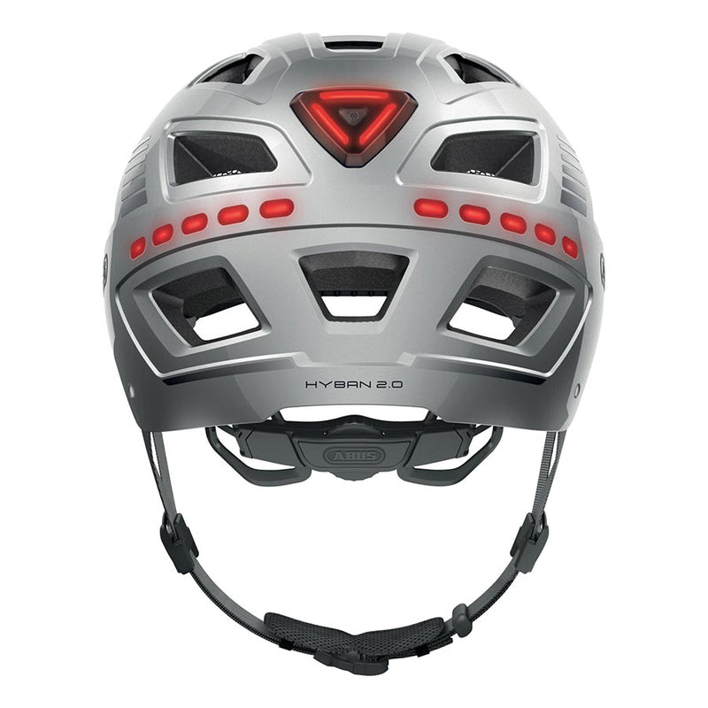 Load image into Gallery viewer, Abus Hyban 2.0 LED Helmet XL, 61 - 65cm, Signal Silver