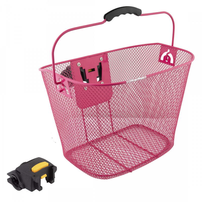 Load image into Gallery viewer, Sunlite-QR-Mesh-Basket-Basket-Pink-Steel-Mesh-BSKT0308-Bicycle-Baskets
