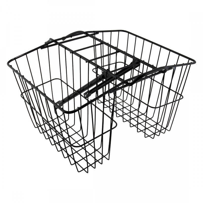 Load image into Gallery viewer, Wald-Products-Rear-Twin-Carrier-Basket-Black-Steel-BSKT0310-Bicycle-Baskets