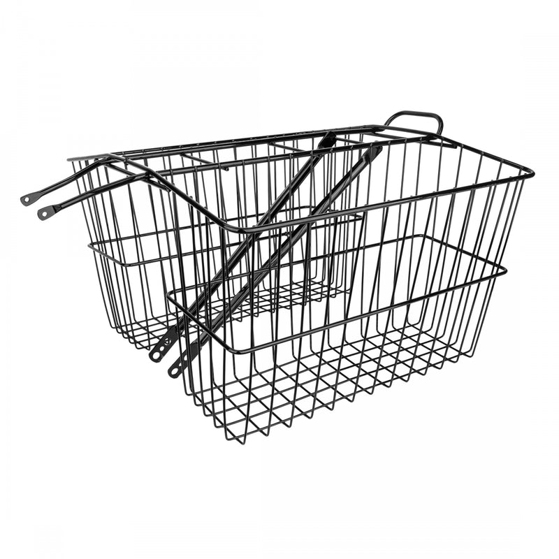 Load image into Gallery viewer, Wald-Products-Rear-Twin-Carrier-Basket-Black-Steel-BSKT0311-Bicycle-Baskets