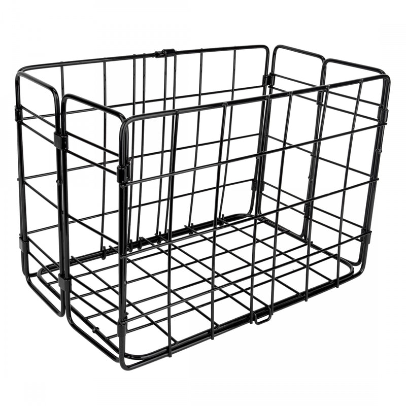 Load image into Gallery viewer, Wald Folding Rear Bike Basket Bundle Steel, Lightweight, Compact, Rear Rack Mount, Black