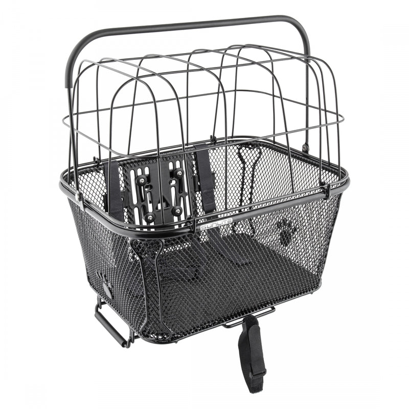 Load image into Gallery viewer, Sunlite-RackTop-Handlebar-Pet-Friendly-QR-Basket-Basket-Black-Steel-BSKT0331-Bicycle-Baskets