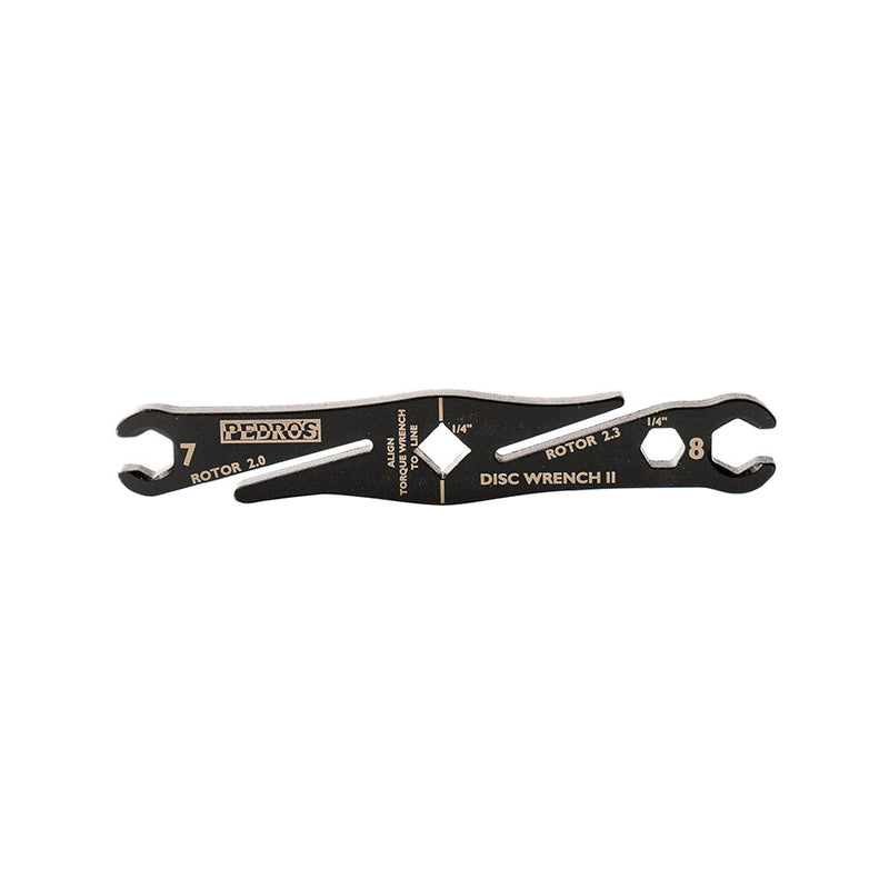 Load image into Gallery viewer, Pedros Disc Wrench II 7 & 8mm flare wrenches plus two rotor truing slots
