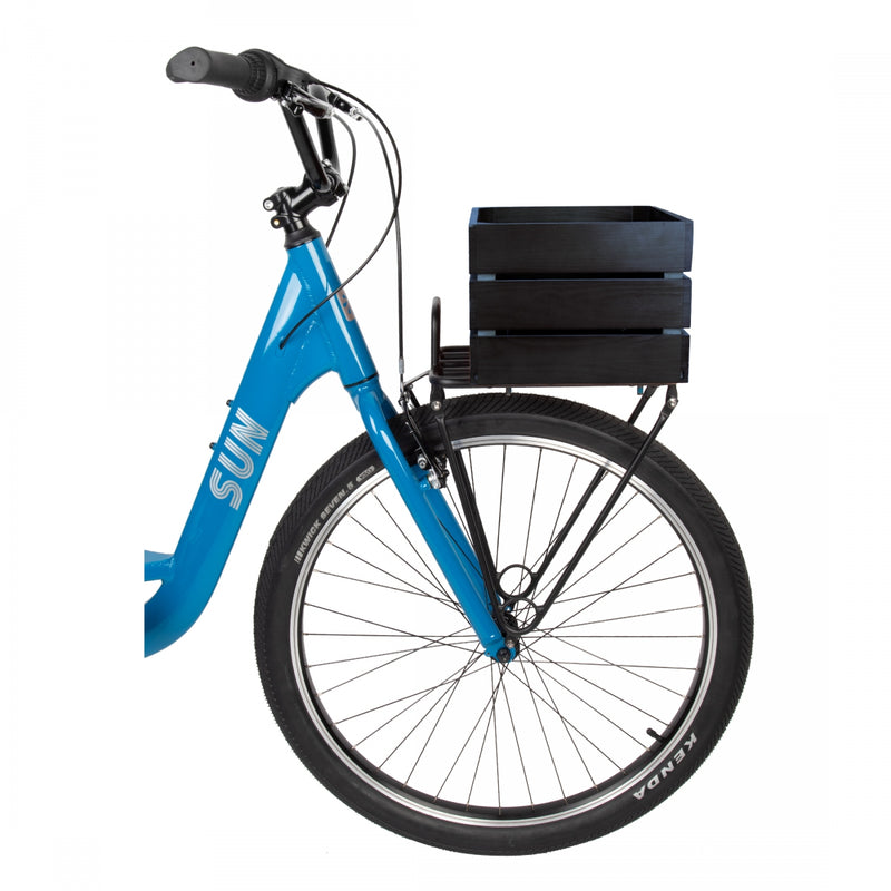 Load image into Gallery viewer, Pure Cycles Wooden City Crate Matte Black Wood 12.5`x9.75`x7.25`