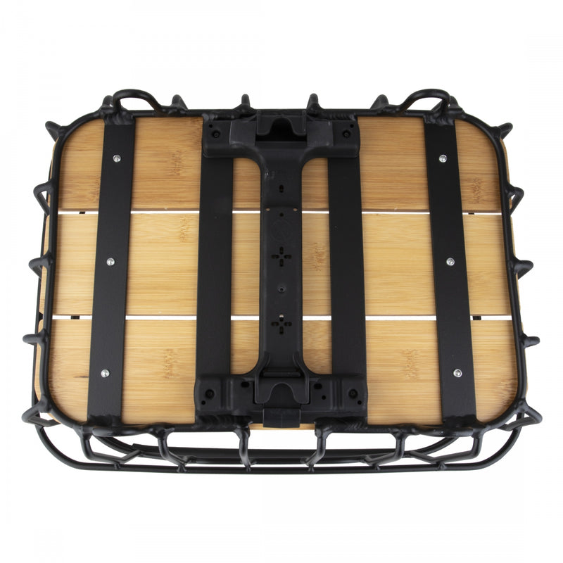 Load image into Gallery viewer, Racktime BaskIt Breeze 2.0 Black/Wood Steel/Bamboo 18.7x13.8x9.5`