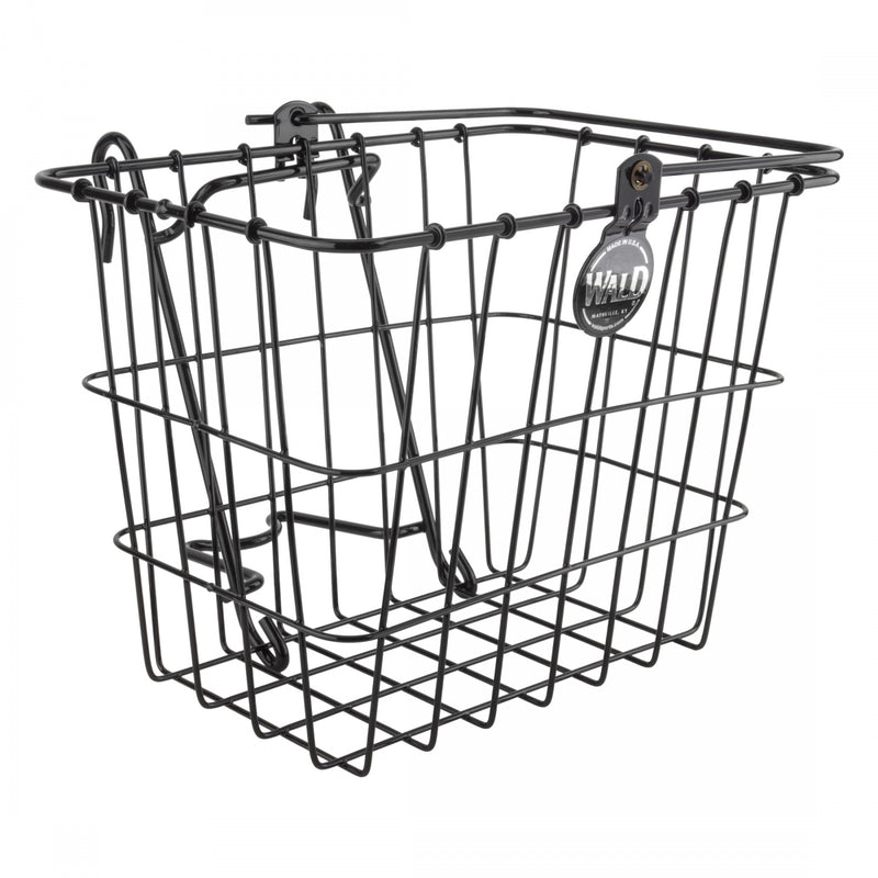 Load image into Gallery viewer, Wald-Products-Lift-Off-Front-Basket-Basket-Black-Steel-BSKT0429-Bicycle-Baskets