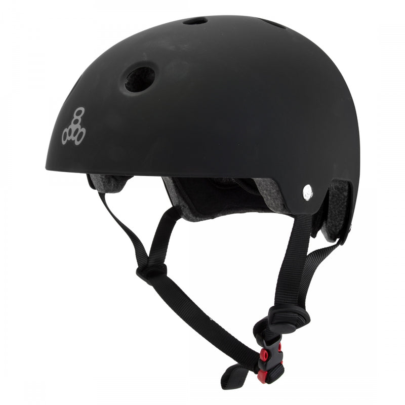 Load image into Gallery viewer, Triple-Eight-Dual-Certified-Large-X-Large-23.2-to-24inch-(59-to-61-cm)-Half-Face-Eps-Liner-Adjustable-Fitting-Black-HLMT2603-Bicycle-Helmets